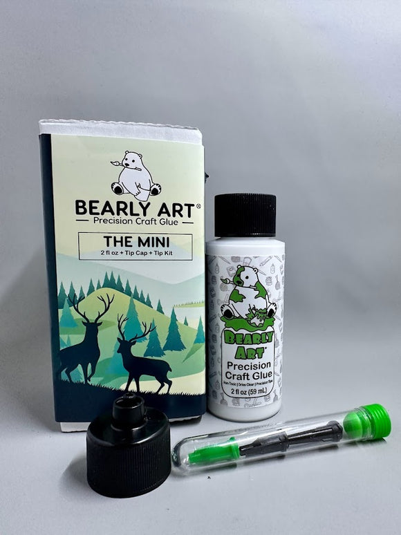 Bearly Art Precision Craft Glue - The Mini - 2FL oz with Tip Kit - Dries Clear 